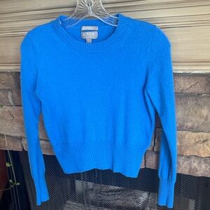 J. Crew Vibrant Blue Crew Neck Cashmere Sweater